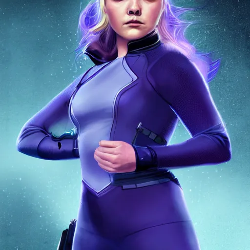 Prompt: Florence Pugh as Susan Storm from Fanatastic Four, digital art, Portrait