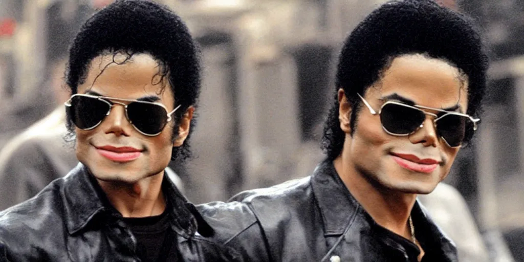 Image similar to michael jackson by himself 2 0 0 9 style wearing shades, studio solo, this is it style, photo real, skin pores, motion blur, solo, by himself, heroic pose, real life, spotted, ultra realistic face, accurate, 4 k, movie still, uhd, sharp, detailed, cinematic, render, modern