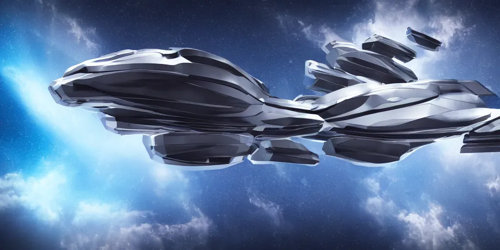 Prompt: a giant spaceship flying in the sky, digital art, award winning, 4k, studio lighting