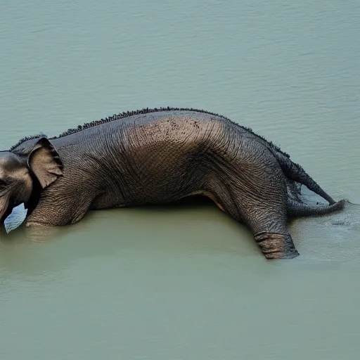 Prompt: elephant crocodile hybrid