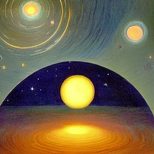 Image similar to A beautiful painting of a black hole. This hole appears to be a portal to another dimension or reality, and it is emitting a bright, white light. There are also stars and other celestial objects around it. 1990s by Augustus Edwin Mulready, by Grace Cossington Smith ornate