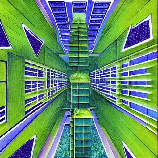 Prompt: a solar punk lush giant plants city, modern architecture by ricardo bofill, city of the jungle, geometry will draw the soul toward the truth and create the spirit of philosophy, galactic nebula, surrealist oil painting