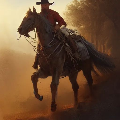 Image similar to cowboy in the old west, sharp focus, intricate, elegant, digital painting, artstation, matte, highly detailed, concept art, illustration, volumetric lighting, art by greg olsen and liz lemon swindle