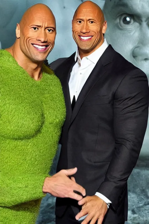 Image similar to Dwayne The Rock Johnson as Shreck