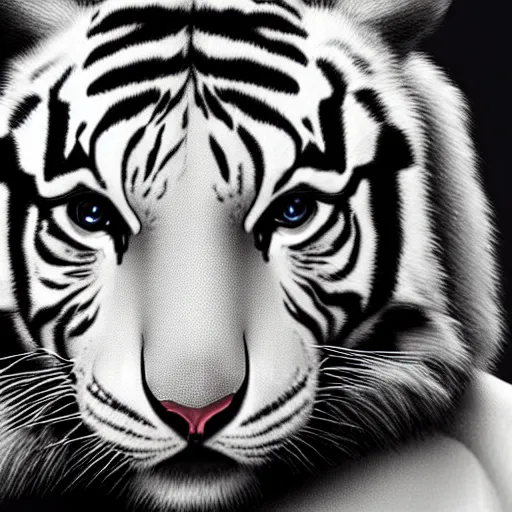 anthro white tiger wearing aviators, digital art, very | Stable ...