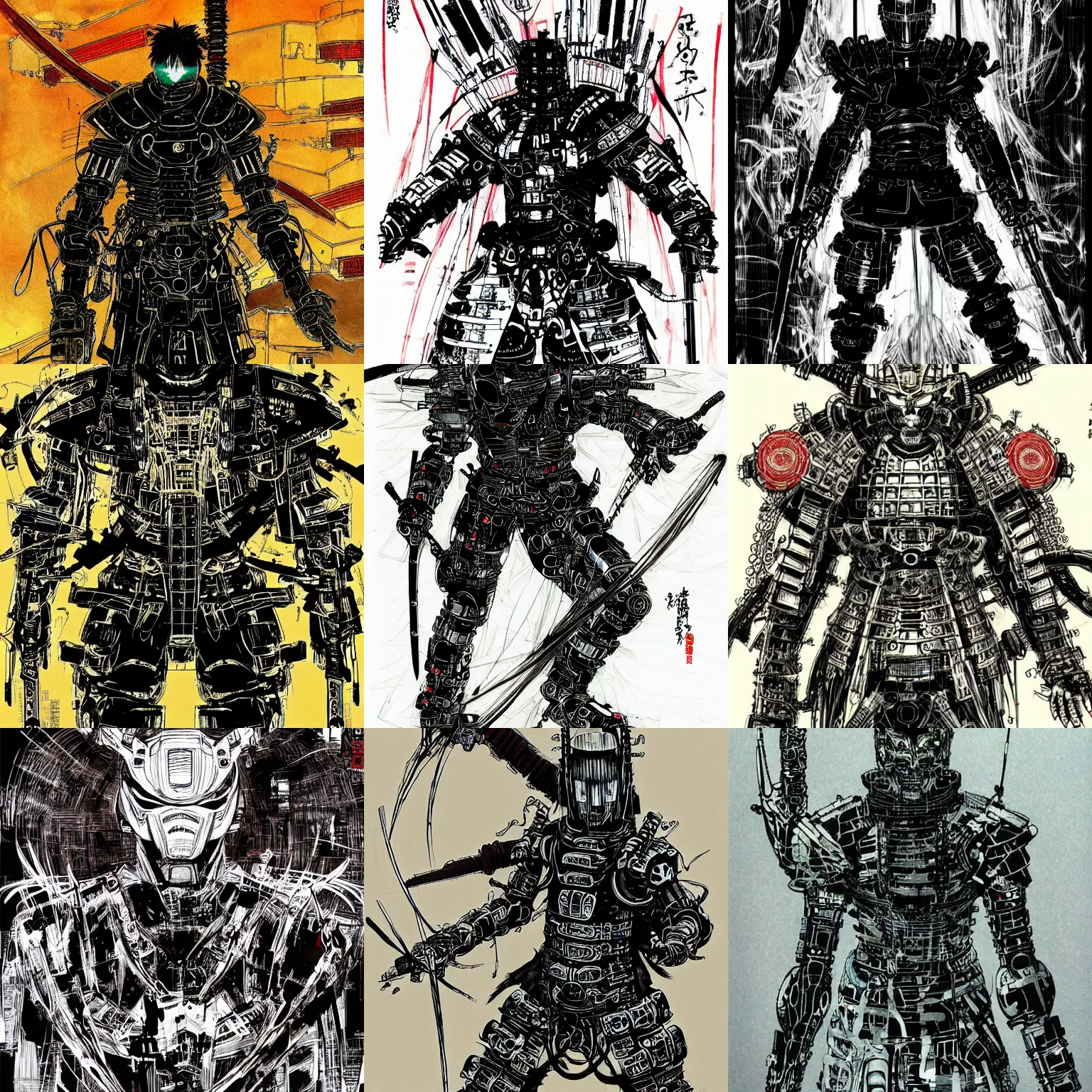 Prompt: Cybernetic samurai by Nihei Tsutomu