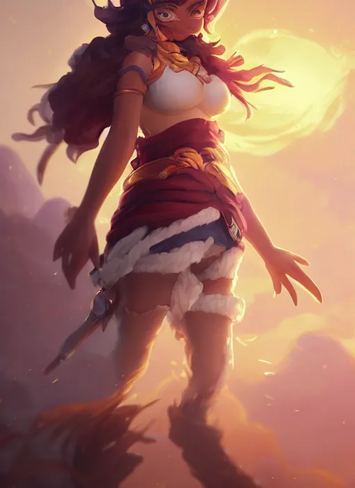 Image similar to taliyah, from league of legends, au naturel, pawg, dogal cıplak, hyper detailed, digital art, trending in artstation, cinematic lighting, studio quality smooth render, unreal engine 5 rendered, octane rendered, art style by kristen liu - wong and natalie krim and ian sprigger and wlop and krenz cushart