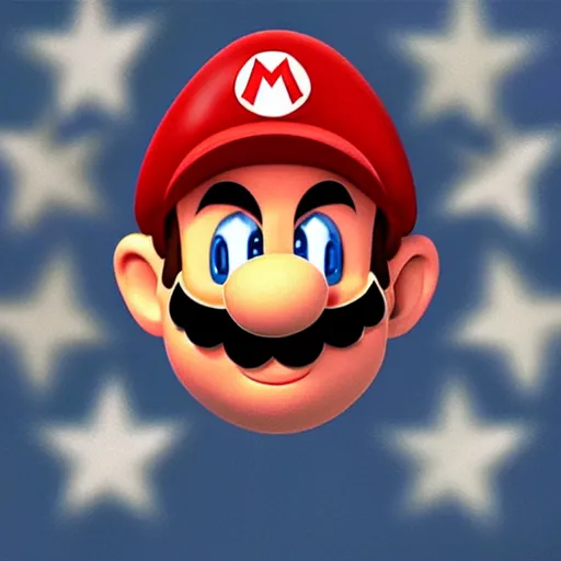 Prompt: mario being inaugurated as president, digital art