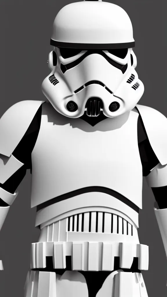 Image similar to a stormtrooper as a low - poly 3 d render. color harmony, 8 k detail, gallery quality, hd wallpaper, premium prints available, hyper - detailed, intricate design.