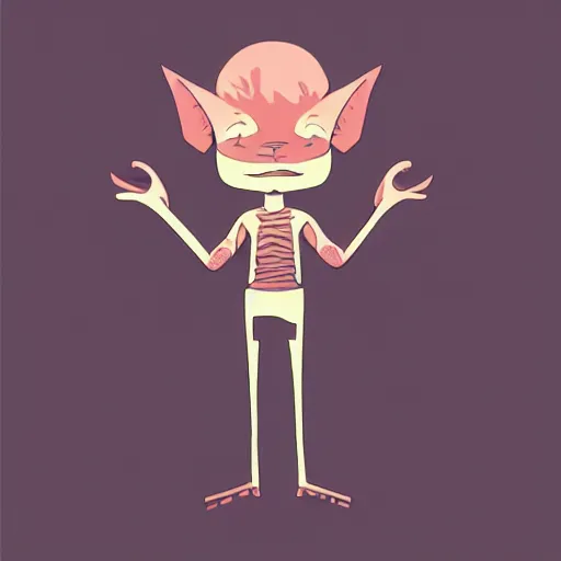 Prompt: minimalist boho style art of a goblin, single subject, illustration, cartoon, comic, anime, vector art, simple background, trending on artstation, freepik, pixiv fanbox