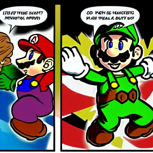 Image similar to mario fighting shaggy