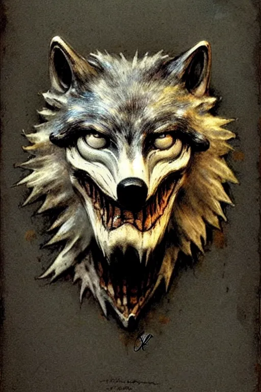 Prompt: ( ( ( ( ( plastic wolf mask. muted colors. ) ) ) ) ) by jean - baptiste monge!!!!!!!!!!!!!!!!!!!!!!!!!!!
