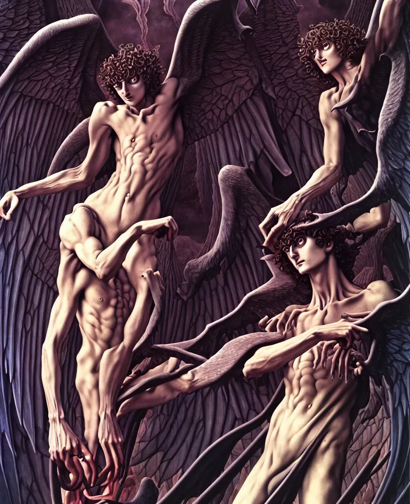 Prompt: devilman, by evelyn de morgan, hd, hyper detailed, 4 k, depth perception, depth of field, neo - gothic, gothic. art by wojtek siudmak, masterpiece