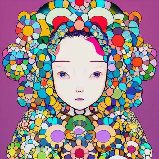 Image similar to a portrait of a girl by takashi murakami, beeple and james jean, aya takano color style, 4 k, super detailed