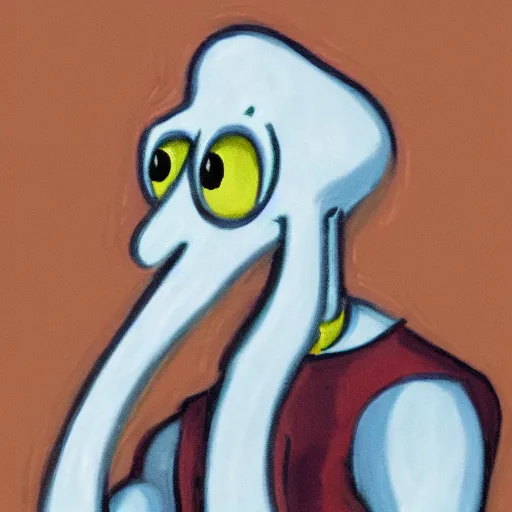 Image similar to squidward tentacles portrait