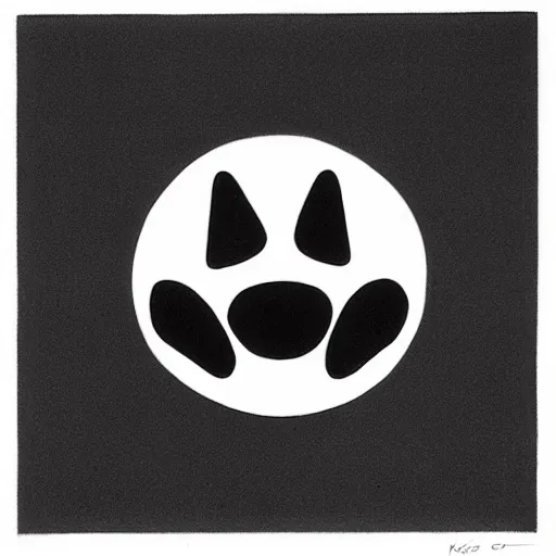 Image similar to minimal geometric dog symbol by karl gerstner, monochrome, symmetrical