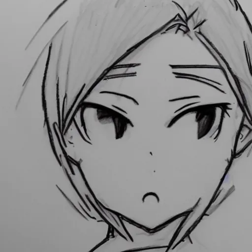 anime sketch, terrible drawing, bad at art, rough draft, Stable Diffusion