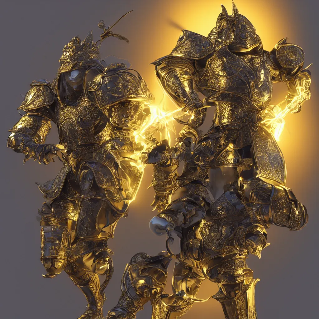 Prompt: https://s.mj.run/d7gwTu6lj3Y a powerfull knight in full plate armor, glowing yellow ornamentation, in a castle, the notion of power, 8K, trending on artstation, Rendered in Cinema4D, 8K 3D, CGSociety, ZBrush, insanely detailed and intricate, hypermaximalist, elegant, ornate, luxury, elite, hyper realistic, super detailed, Flickr, filmic, unreal engine, CryEngine :: style of james gurney, greg rutkowski