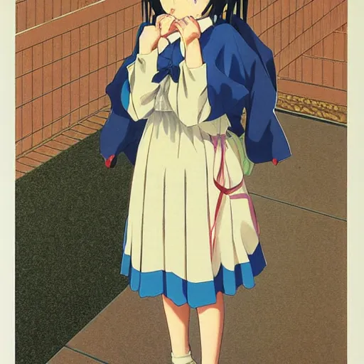 Image similar to beautiful anime high - school girl, full body, 1 / 6 hasui kawase