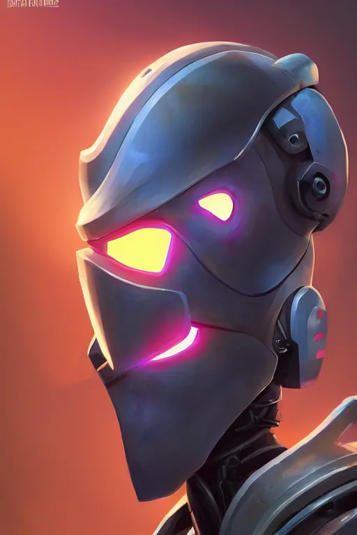 Image similar to epic mask helmet robot ninja portrait stylized as fornite style game design fanart by concept artist gervasio canda, behance hd by jesper ejsing, by rhads, makoto shinkai and lois van baarle, ilya kuvshinov, rossdraws global illumination radiating a glowing aura global illumination ray tracing hdr render in unreal engine 5