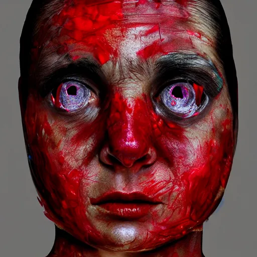 Image similar to a human face covered with bulbous bloodshot eyes, photorealistic, portrait by annie leibovitz, 8k