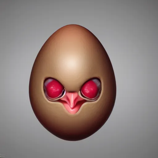 Prompt: chicken egg with a face that has lips that make up over half of the eggs face with a blank background, trending on Artstation, highly detailed, hyper realistic, vibrant colors, HD wallpaper, 4k, photorealistic, digital art
