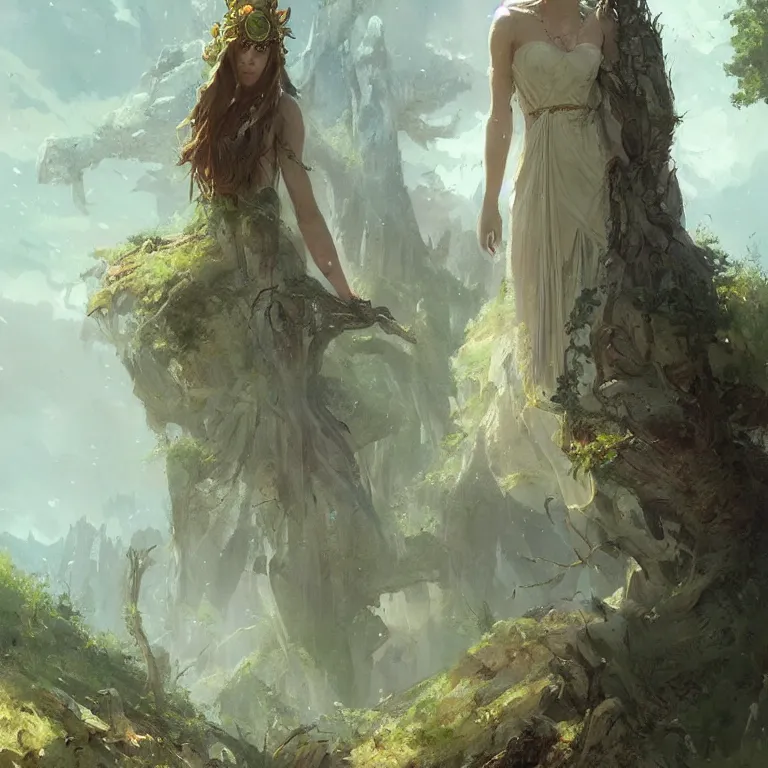 Prompt: A nature goddess, Greg Rutkowski