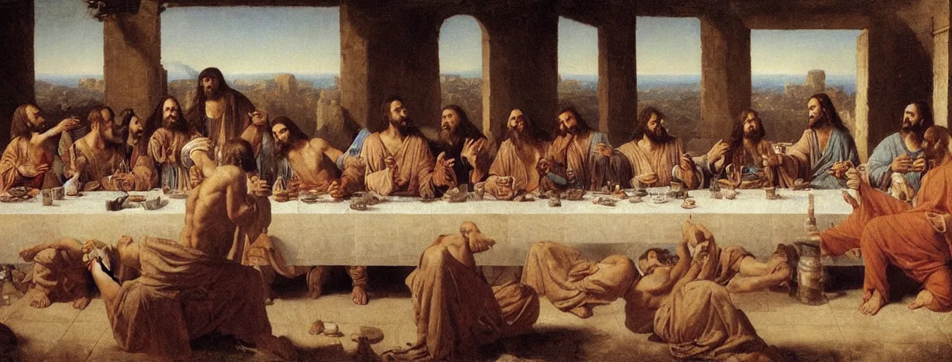 the last supper jesus with his disciples homies, | Stable Diffusion ...