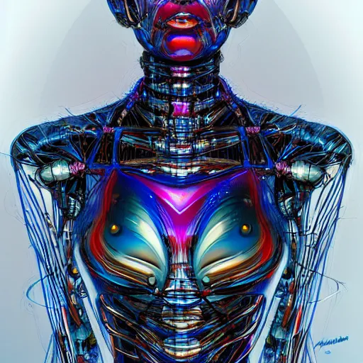 Image similar to a cybernetic mannequin by android jones, trending on artstation