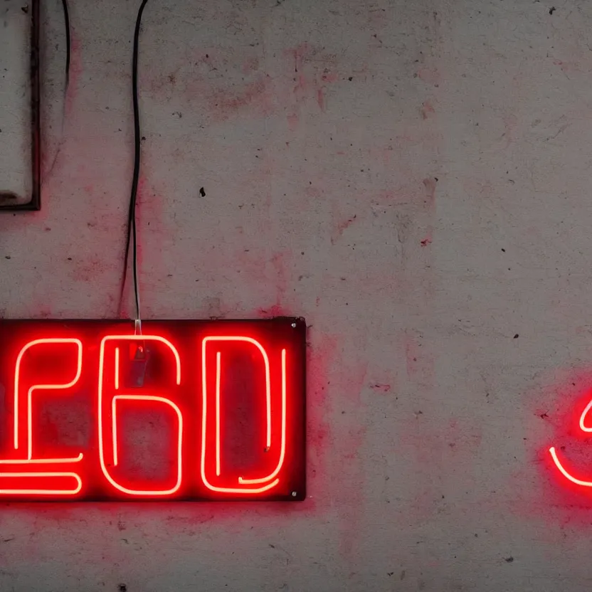 Prompt: a red neon sign with the word hatica on a new york wall, hyper realistic