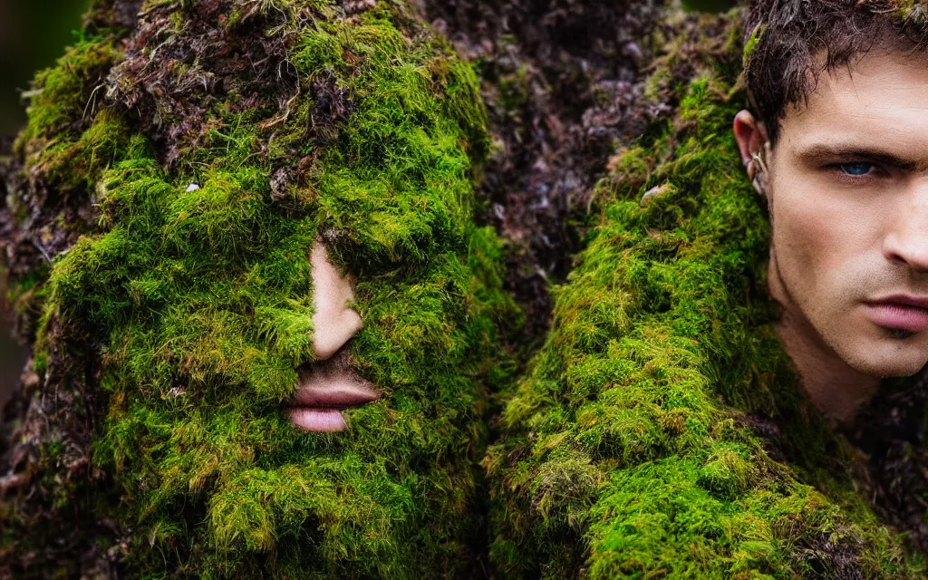 Image similar to I´m the moss man. beautiful, realistic, 4K