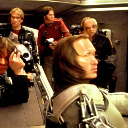 Image similar to battlestar galactica 2 0 0 3, behind the scenes photo