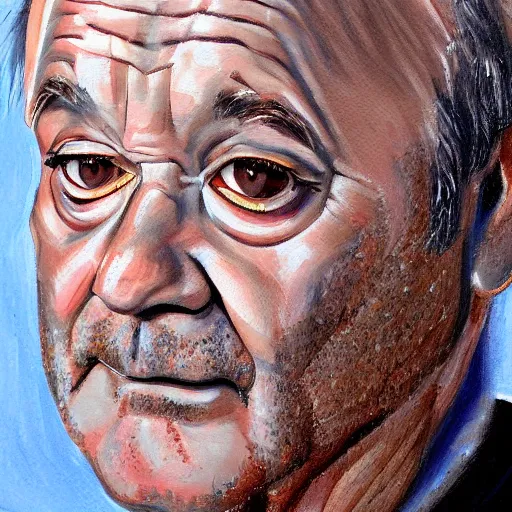 Image similar to close up portrait of bill murray painted by bobby chiu