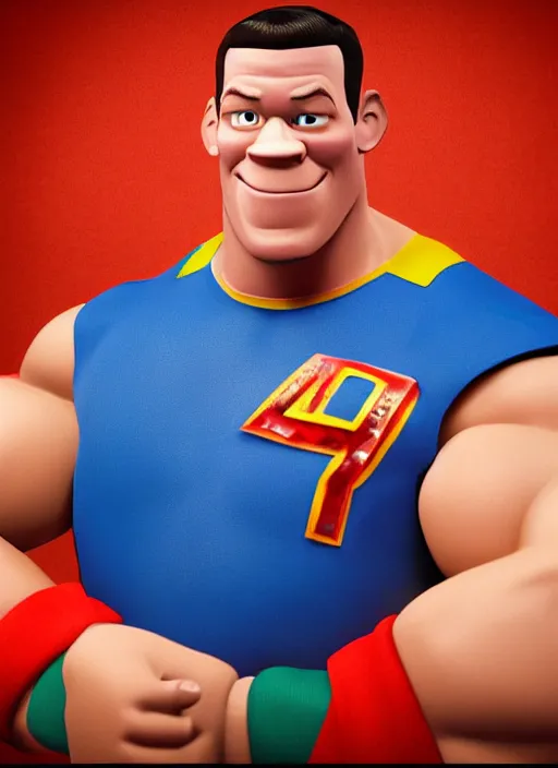 Prompt: portrait of john cena in the style of pixar 3 d animation
