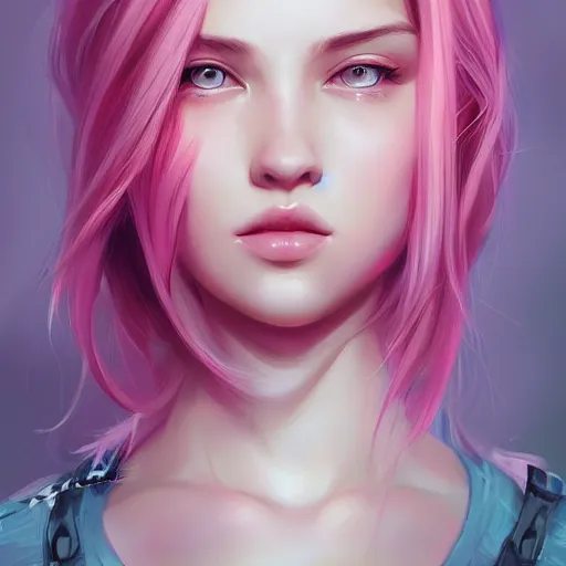 Image similar to teen girl, pink hair, gorgeous, amazing, elegant, intricate, highly detailed, digital painting, artstation, concept art, sharp focus, illustration, art by Ross tran