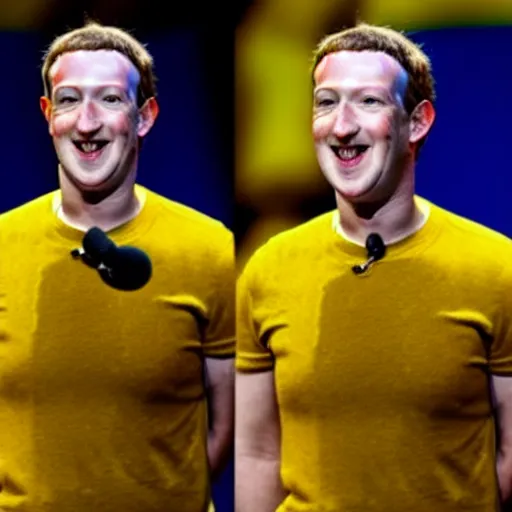 Image similar to yellow and porous skin, Mark Zuckerberg has bright yellow and porous looking skin, yellow skin, pourous skin