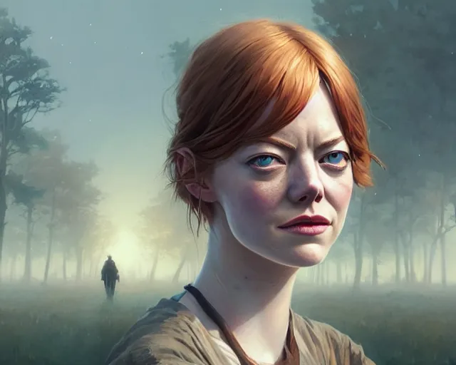 Prompt: highly detailed portrait of emma stone, in the walking dead, stephen bliss, unreal engine, fantasy art by greg rutkowski, loish, rhads, ferdinand knab, makoto shinkai and lois van baarle, ilya kuvshinov, rossdraws, tom bagshaw, global illumination, radiant light, detailed and intricate environment