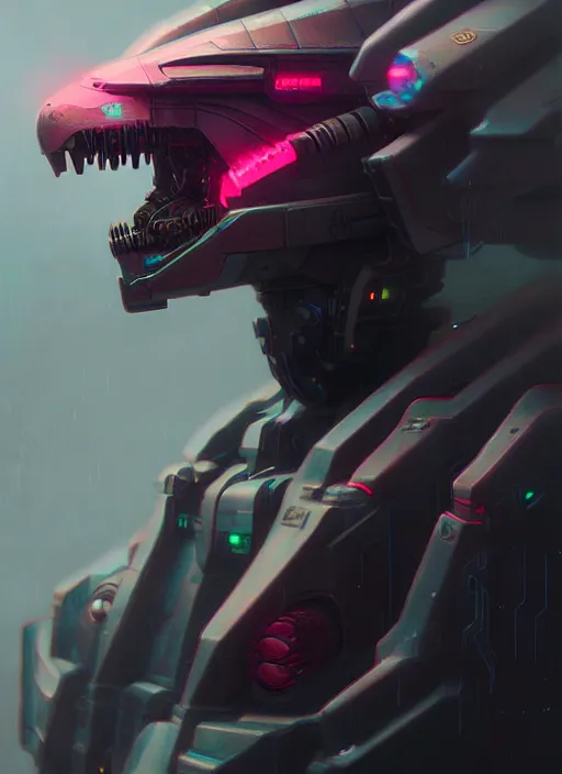 Image similar to cyberpunk dragon mech suit, diffuse lighting, fantasy, highly detailed, photorealistic, digital painting, artstation, illustration, concept art, smooth, sharp focus, in the style of tom bagshaw