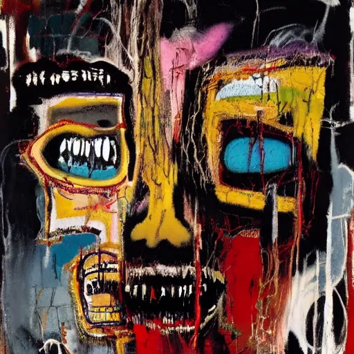 Image similar to a terrifying horrifying excruciating evil hell, by herman brood, by francis bacon, by jean - michel basquiat, by gustave moreau