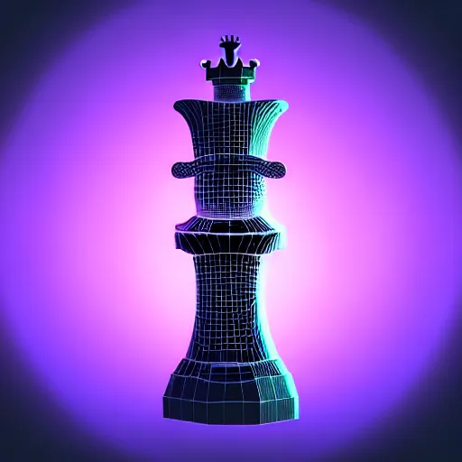 Prompt: vintage instamatic photo of a queen chess piece made of led pin lights, biomechanical, Puddles, Isometric 3D, smooth 3D Illustration, Cinematic Matte Painting, volumetric lighting ,