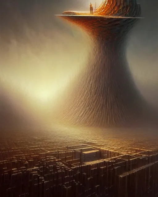 Image similar to a hyper - detailed 3 d render like a oil painting of the construction of a unified theory, surrealism!!!!! surreal concept art, lifelike, photorealistic, digital painting, aesthetic, smooth, sharp focus, artstation hd, by greg rutkowski, bruce pennington, valentina remenar and asher duran,