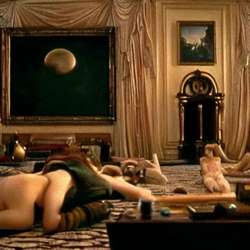 Image similar to They Live Aliens, in the manor house of Eyes Wide Shut (1999)