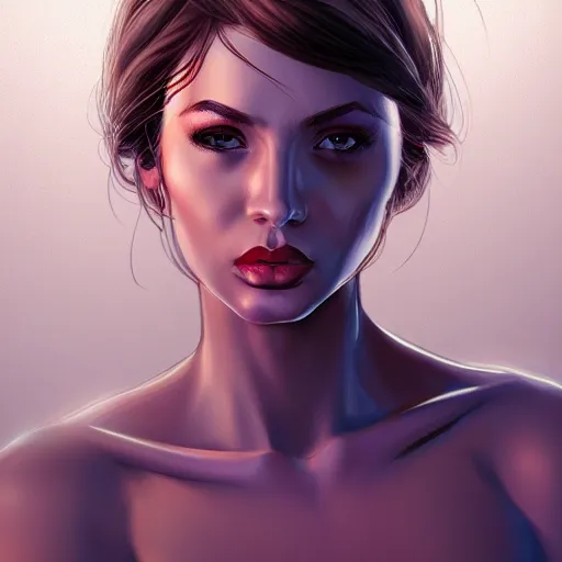 Prompt: a stunning upper body portrait of a beautiful woman by marvel comics, digital art, trending on artstation