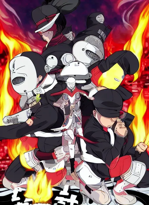 Image similar to Saitam in the style of Fire Force the anime