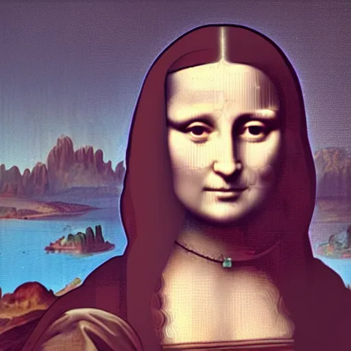 Image similar to cyborg mona lisa by beeple nft