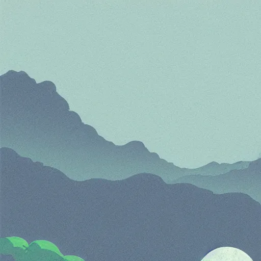 Image similar to sci - fi landscape matte painting by studio ghibli, negative space