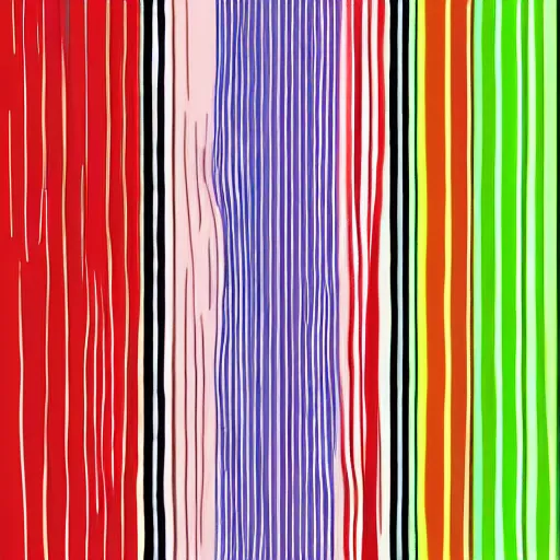 Prompt: Illustration. a series of vertical stripes in different colors. by Alan Moore distorted