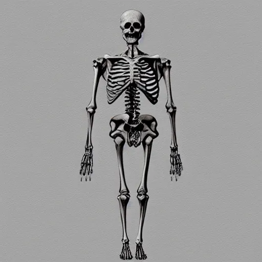 Image similar to “ horribly anatomically incorrect human skeleton ”