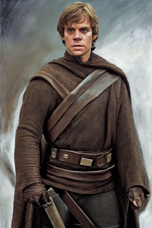 Image similar to candid portrait of henry cavill as luke skywalker by andrew wyeth