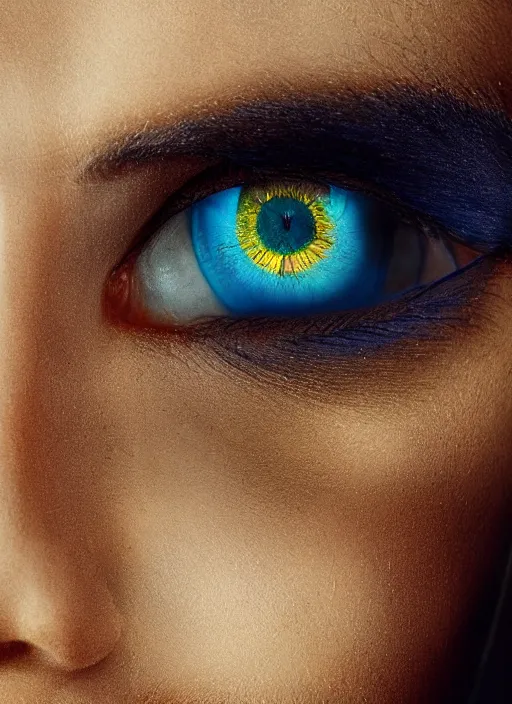 Prompt: portrait of a stunningly beautiful eye, all combined and multiplied